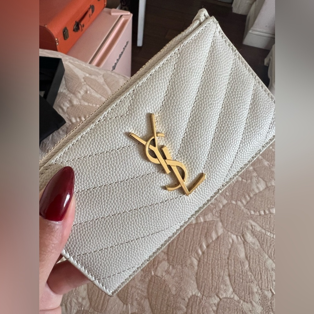 YSL small cream wallet